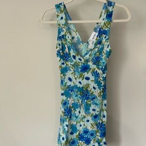 Floral Blue Mini Dress